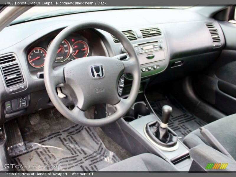 Nighthawk Black Pearl / Black 2003 Honda Civic LX Coupe