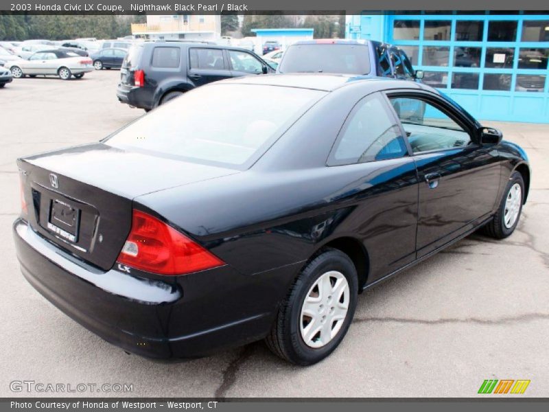 Nighthawk Black Pearl / Black 2003 Honda Civic LX Coupe