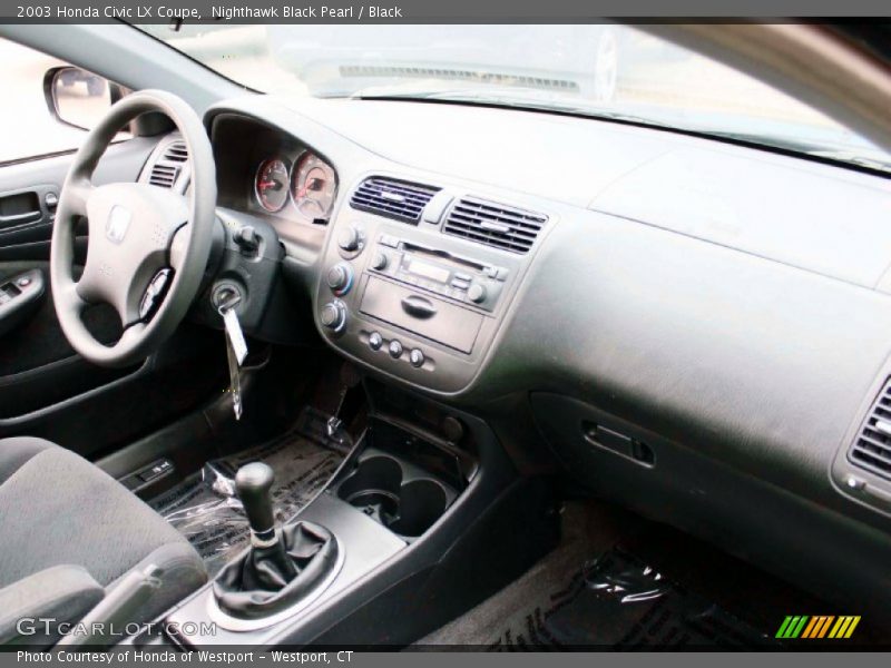 Nighthawk Black Pearl / Black 2003 Honda Civic LX Coupe