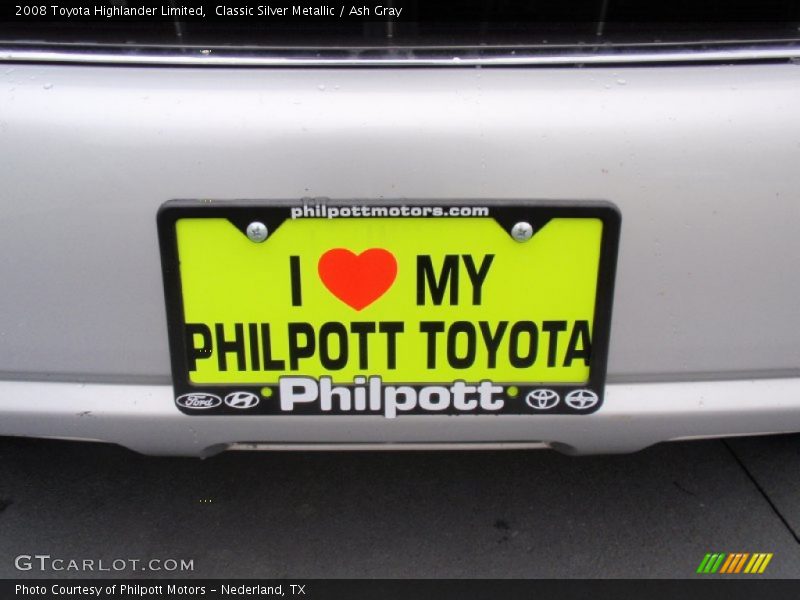 Classic Silver Metallic / Ash Gray 2008 Toyota Highlander Limited