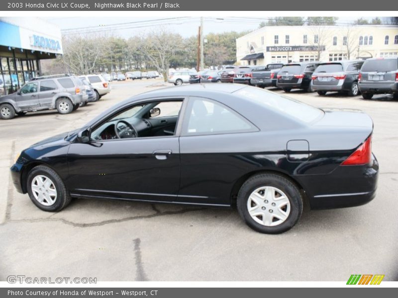 Nighthawk Black Pearl / Black 2003 Honda Civic LX Coupe