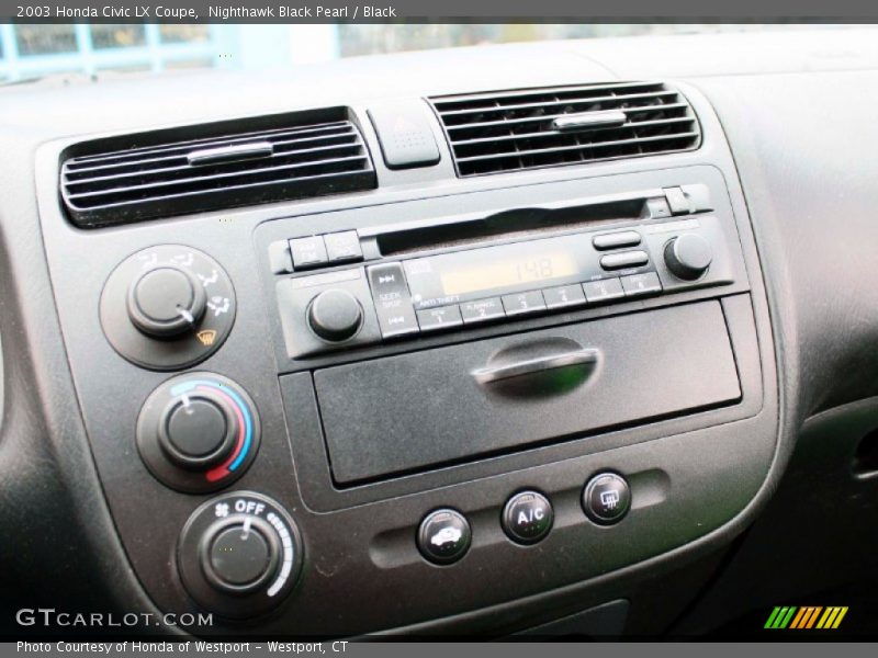 Nighthawk Black Pearl / Black 2003 Honda Civic LX Coupe