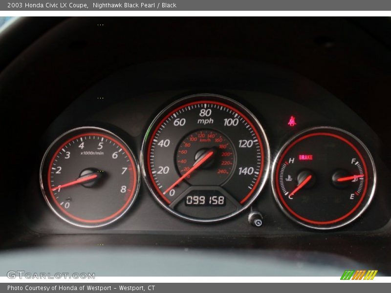 Nighthawk Black Pearl / Black 2003 Honda Civic LX Coupe
