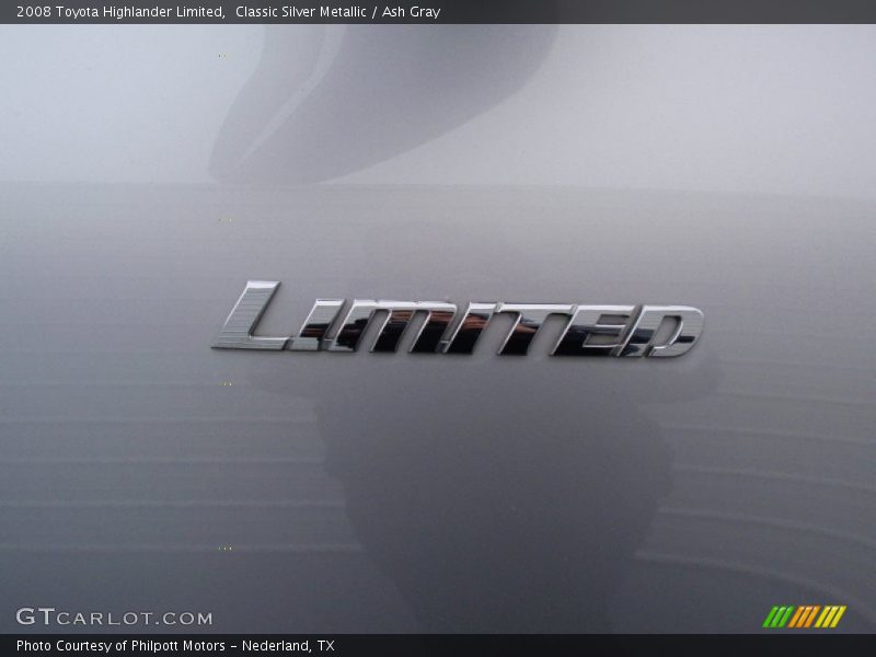 Classic Silver Metallic / Ash Gray 2008 Toyota Highlander Limited