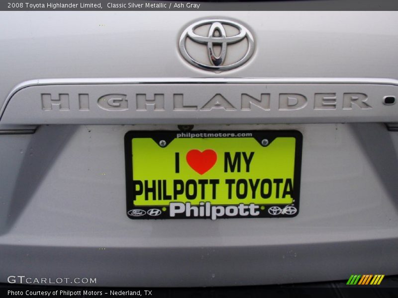 Classic Silver Metallic / Ash Gray 2008 Toyota Highlander Limited