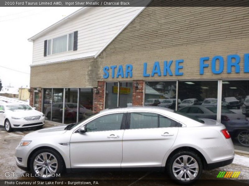 Ingot Silver Metallic / Charcoal Black 2010 Ford Taurus Limited AWD