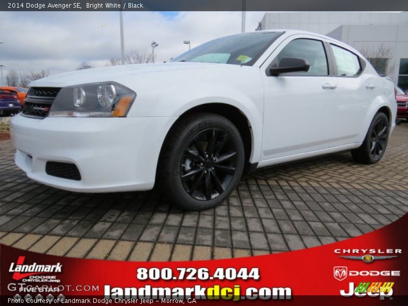Bright White / Black 2014 Dodge Avenger SE