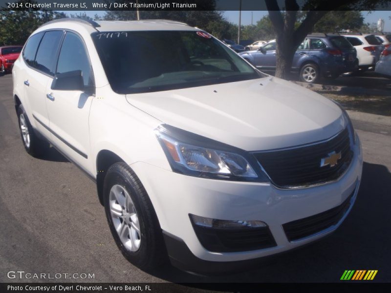 White / Dark Titanium/Light Titanium 2014 Chevrolet Traverse LS