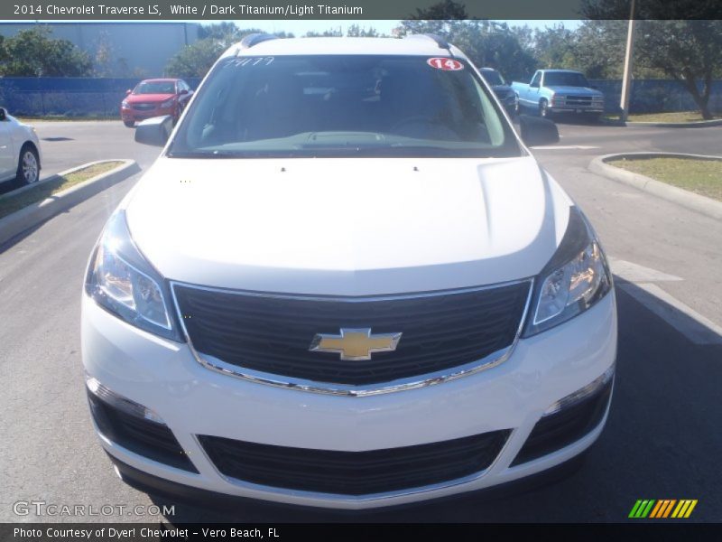 White / Dark Titanium/Light Titanium 2014 Chevrolet Traverse LS