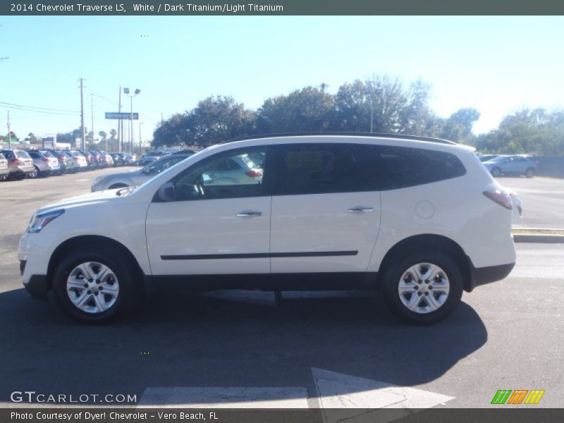 White / Dark Titanium/Light Titanium 2014 Chevrolet Traverse LS