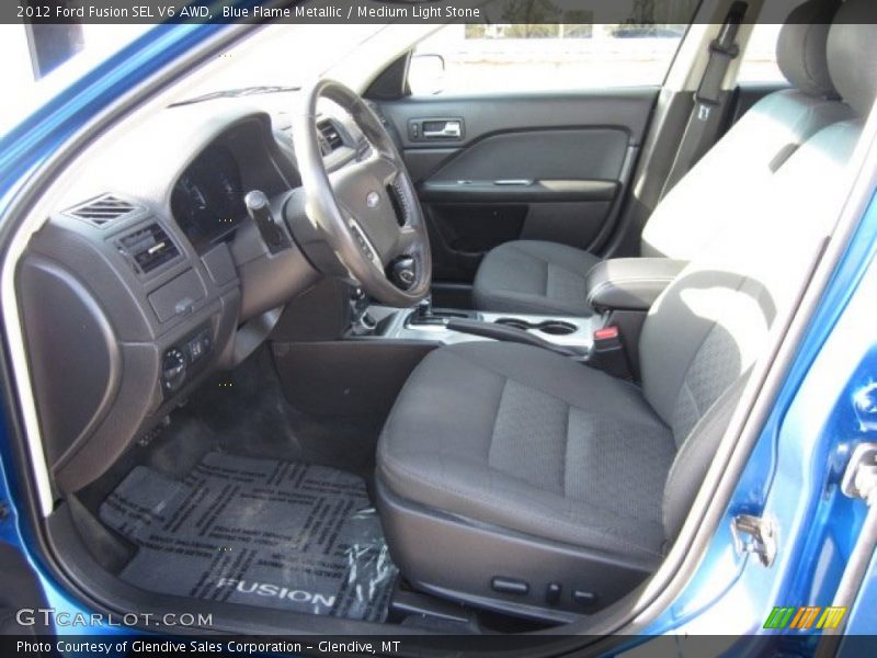 Blue Flame Metallic / Medium Light Stone 2012 Ford Fusion SEL V6 AWD