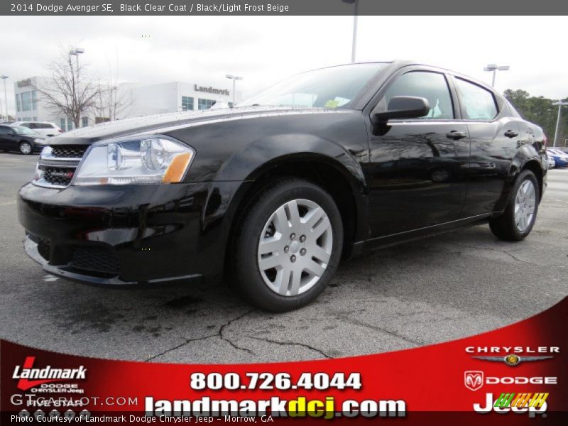 Black Clear Coat / Black/Light Frost Beige 2014 Dodge Avenger SE