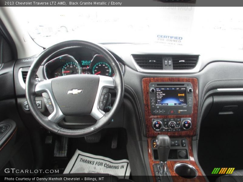 Black Granite Metallic / Ebony 2013 Chevrolet Traverse LTZ AWD