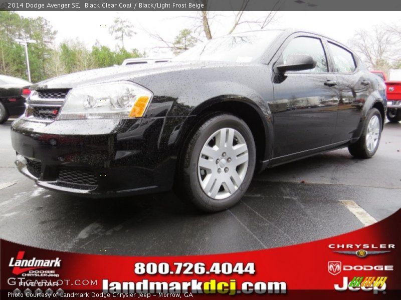 Black Clear Coat / Black/Light Frost Beige 2014 Dodge Avenger SE