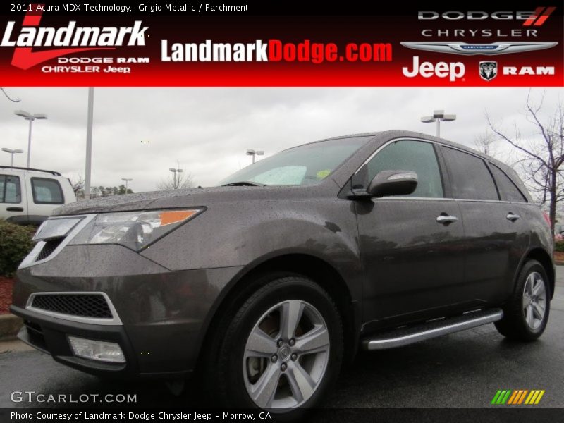 Grigio Metallic / Parchment 2011 Acura MDX Technology