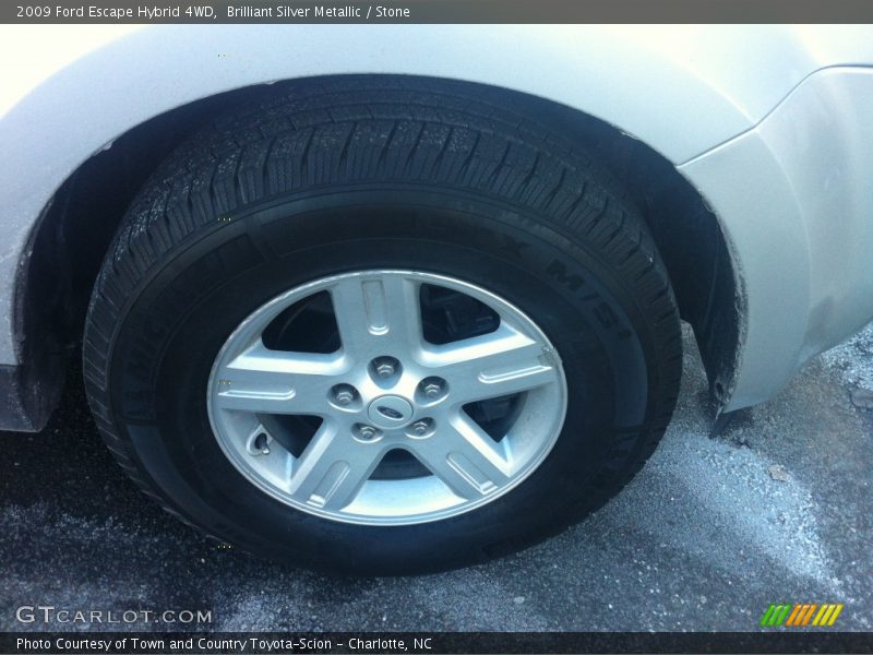 Brilliant Silver Metallic / Stone 2009 Ford Escape Hybrid 4WD