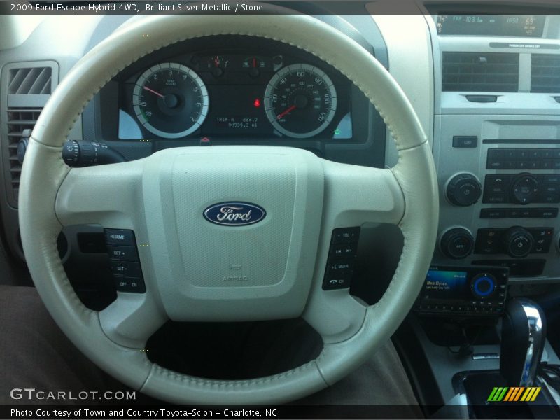 Brilliant Silver Metallic / Stone 2009 Ford Escape Hybrid 4WD