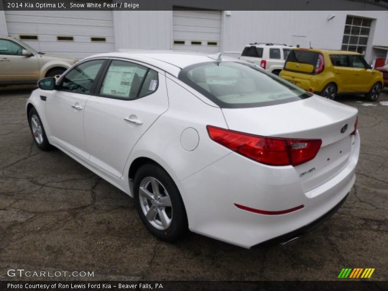  2014 Optima LX Snow White Pearl