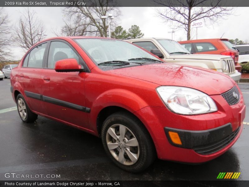 Tropical Red / Gray 2009 Kia Rio SX Sedan