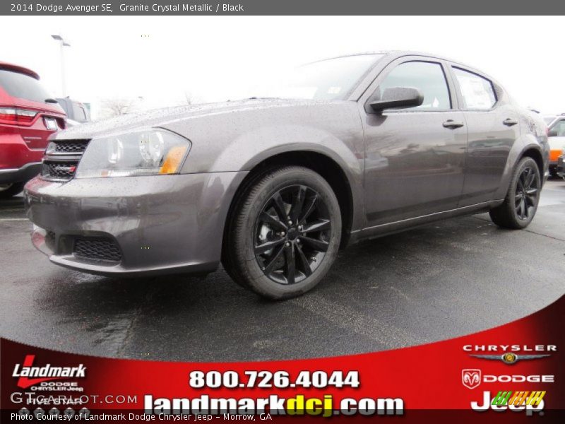 Granite Crystal Metallic / Black 2014 Dodge Avenger SE
