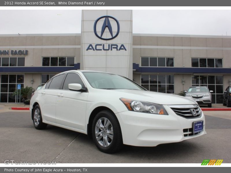 White Diamond Pearl / Ivory 2012 Honda Accord SE Sedan