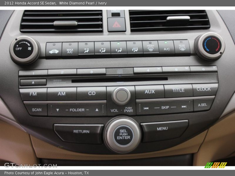 White Diamond Pearl / Ivory 2012 Honda Accord SE Sedan