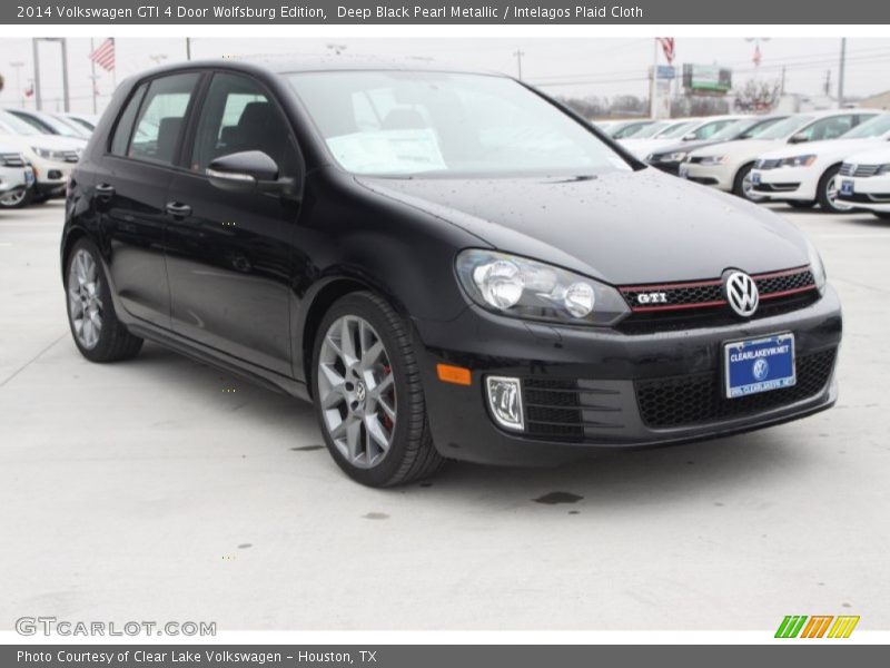 Deep Black Pearl Metallic / Intelagos Plaid Cloth 2014 Volkswagen GTI 4 Door Wolfsburg Edition