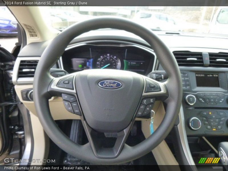 Sterling Gray / Dune 2014 Ford Fusion Hybrid SE