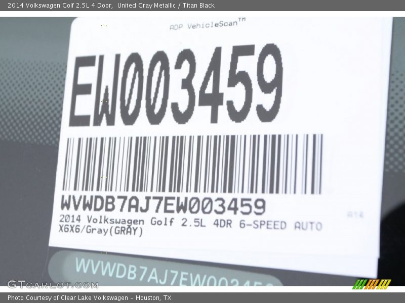 United Gray Metallic / Titan Black 2014 Volkswagen Golf 2.5L 4 Door