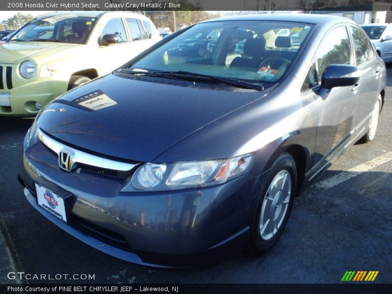 Galaxy Gray Metallic / Blue 2008 Honda Civic Hybrid Sedan