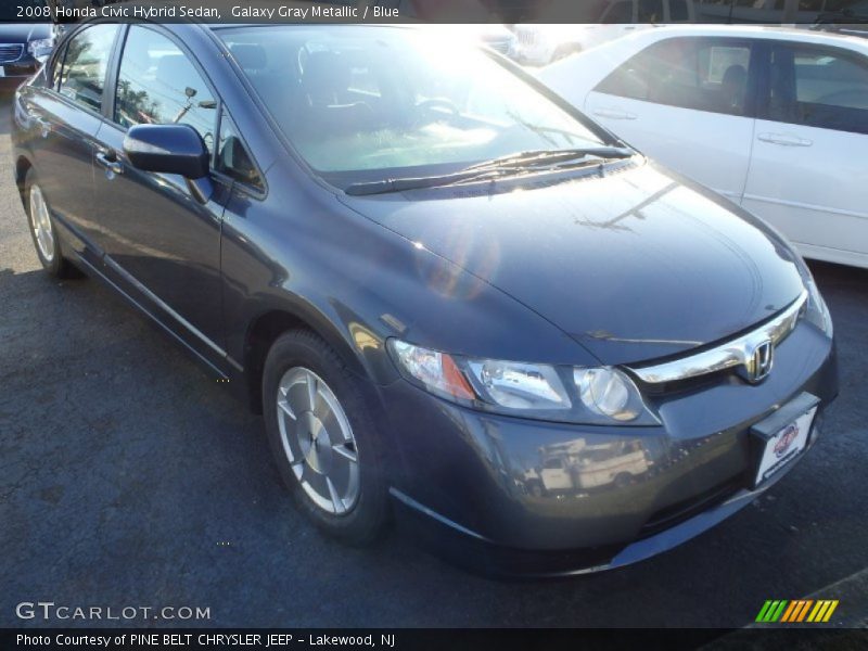 Galaxy Gray Metallic / Blue 2008 Honda Civic Hybrid Sedan
