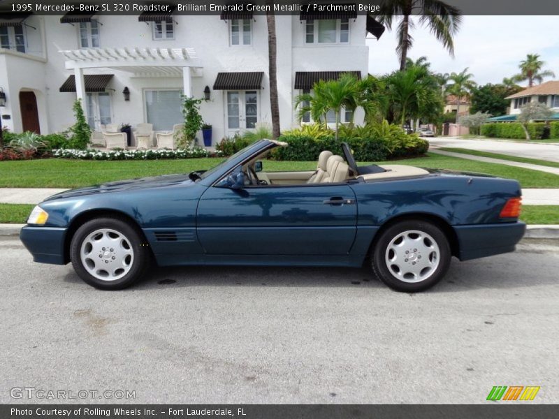 Brilliant Emerald Green Metallic / Parchment Beige 1995 Mercedes-Benz SL 320 Roadster