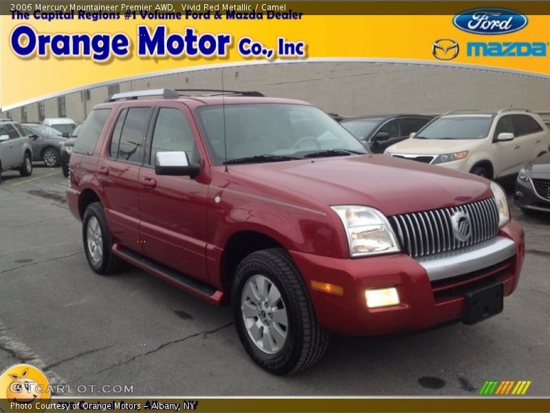 Vivid Red Metallic / Camel 2006 Mercury Mountaineer Premier AWD