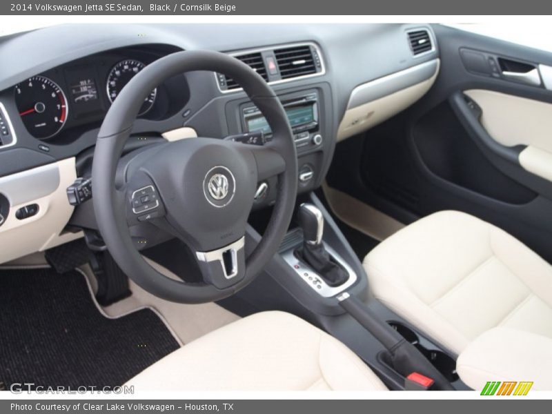 Black / Cornsilk Beige 2014 Volkswagen Jetta SE Sedan