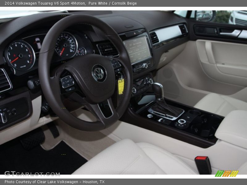 Pure White / Cornsilk Beige 2014 Volkswagen Touareg V6 Sport 4Motion
