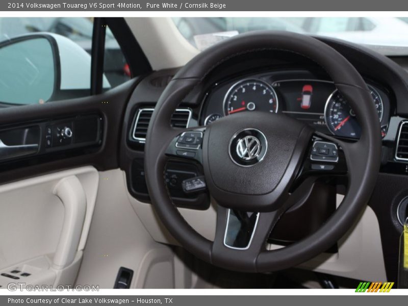 Pure White / Cornsilk Beige 2014 Volkswagen Touareg V6 Sport 4Motion