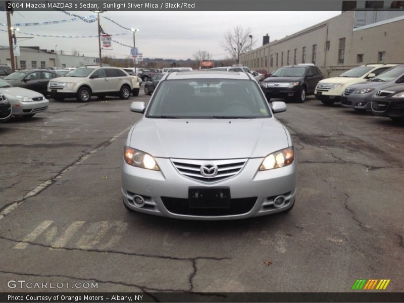 Sunlight Silver Mica / Black/Red 2004 Mazda MAZDA3 s Sedan
