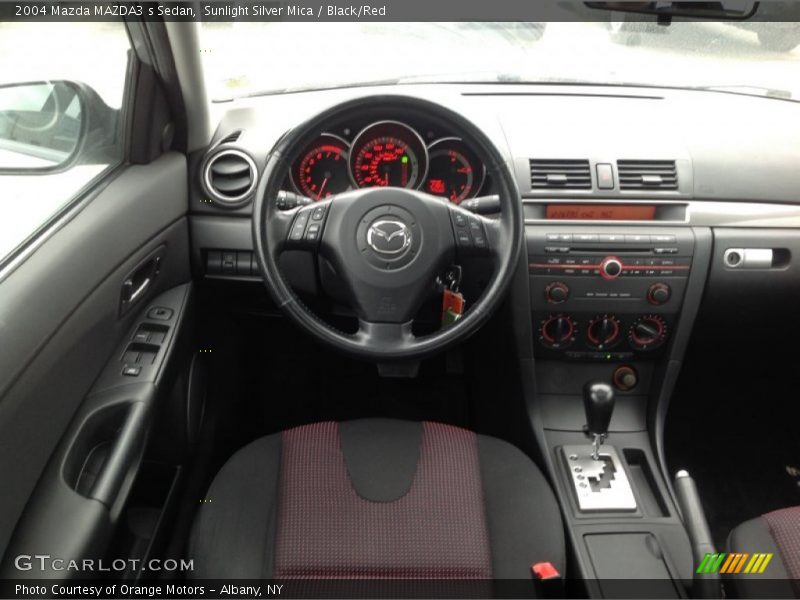 Sunlight Silver Mica / Black/Red 2004 Mazda MAZDA3 s Sedan