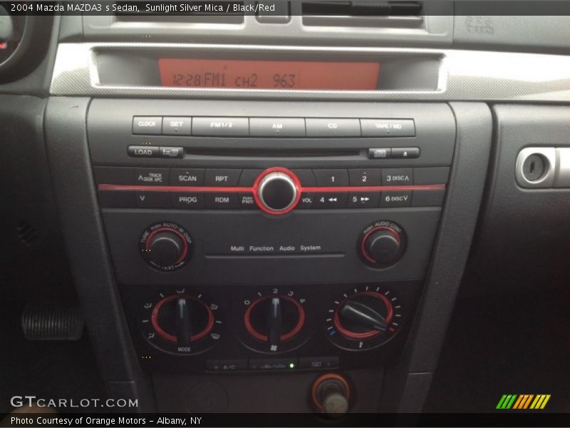 Sunlight Silver Mica / Black/Red 2004 Mazda MAZDA3 s Sedan