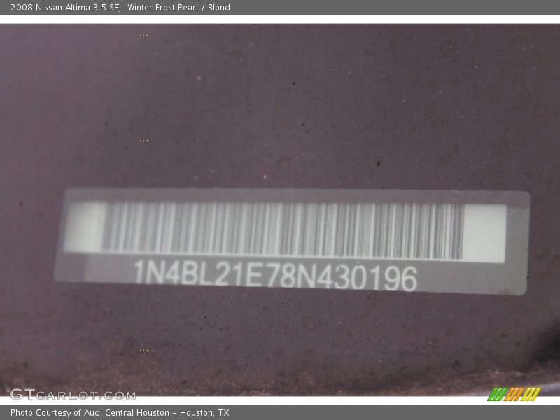 Winter Frost Pearl / Blond 2008 Nissan Altima 3.5 SE