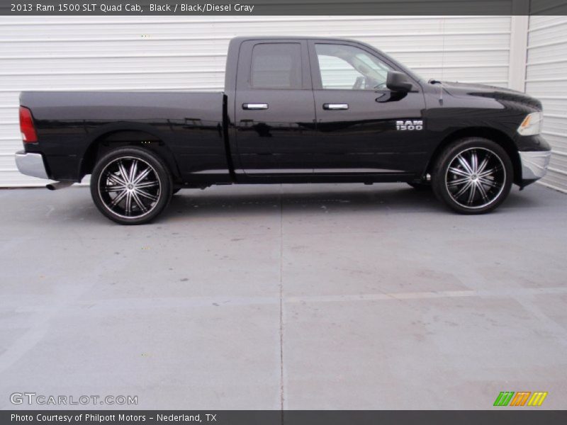 Black / Black/Diesel Gray 2013 Ram 1500 SLT Quad Cab