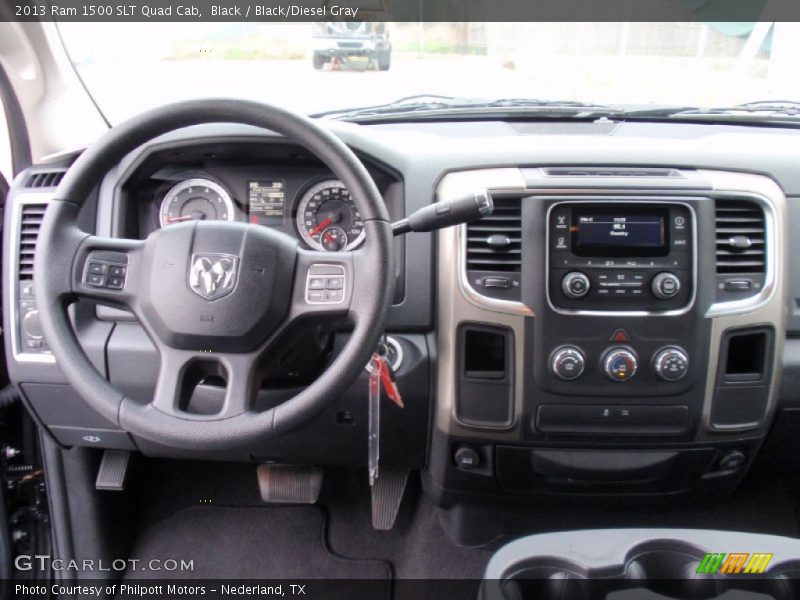 Black / Black/Diesel Gray 2013 Ram 1500 SLT Quad Cab