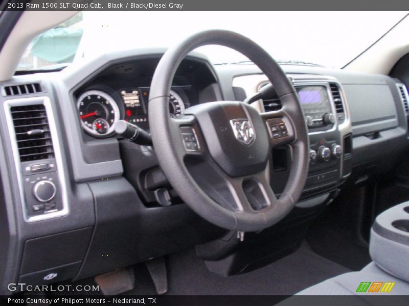 Black / Black/Diesel Gray 2013 Ram 1500 SLT Quad Cab