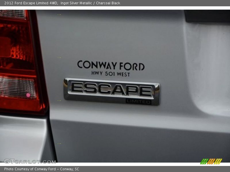 Ingot Silver Metallic / Charcoal Black 2012 Ford Escape Limited 4WD
