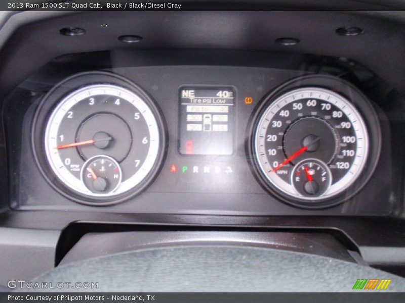 Black / Black/Diesel Gray 2013 Ram 1500 SLT Quad Cab