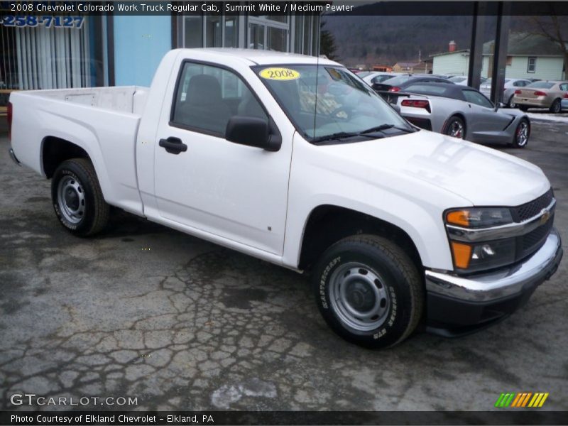 Summit White / Medium Pewter 2008 Chevrolet Colorado Work Truck Regular Cab