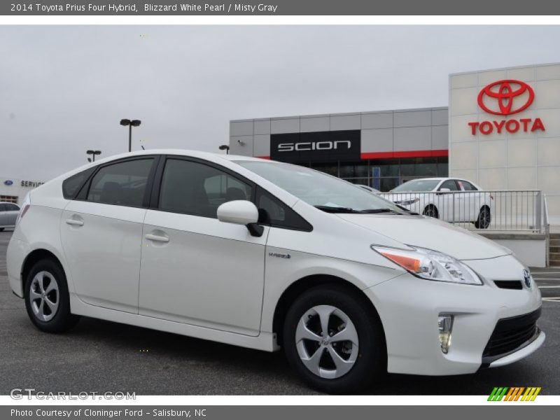 Blizzard White Pearl / Misty Gray 2014 Toyota Prius Four Hybrid