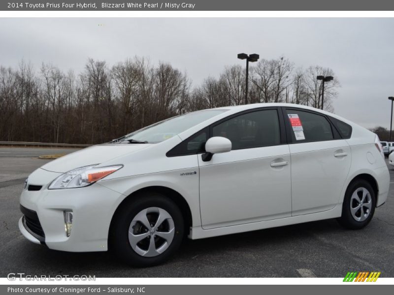 Blizzard White Pearl / Misty Gray 2014 Toyota Prius Four Hybrid