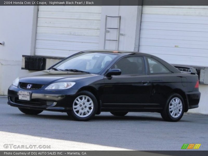 Nighthawk Black Pearl / Black 2004 Honda Civic LX Coupe