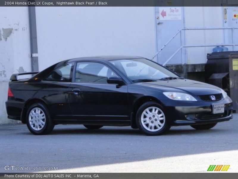 Nighthawk Black Pearl / Black 2004 Honda Civic LX Coupe